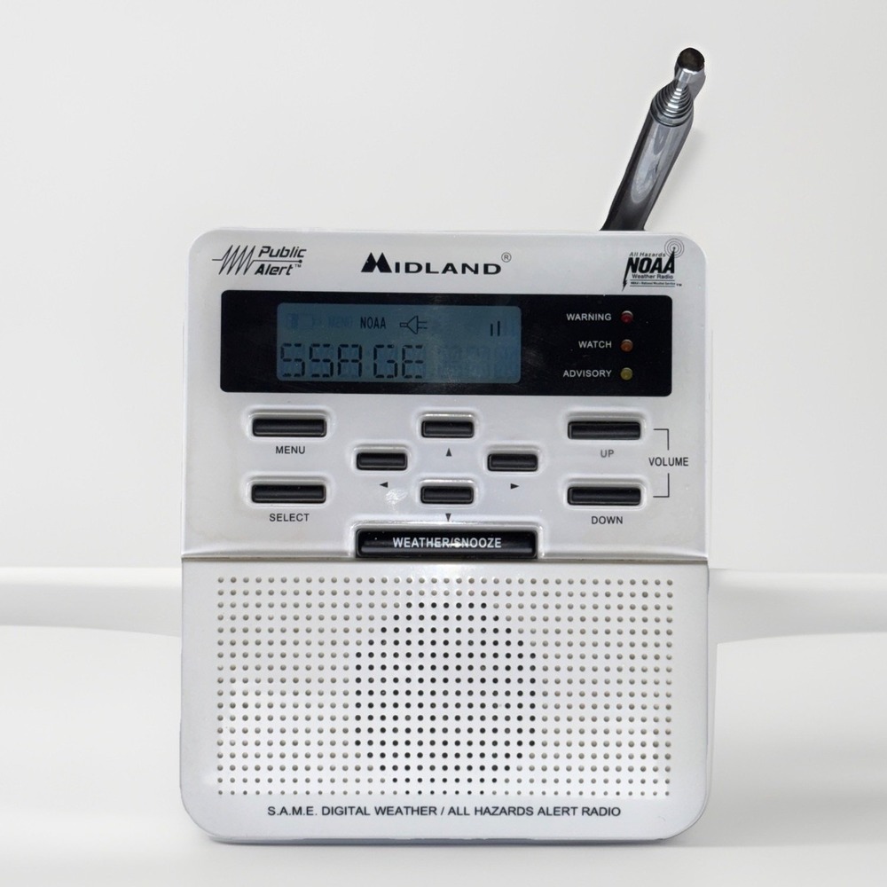 RadioMidland Weather Radio NOAA Public Alert Storm Warning WR-100 Tested No Cord